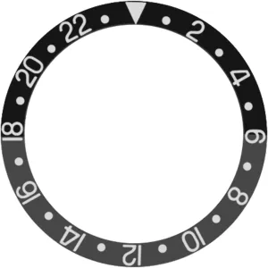 Silver Font Ewatchparts outfit Bezel Insert Compatible With 44mm Case Of Alpha GMT Diver Automatic Watch Black 