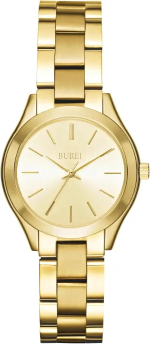 Silver Rose Golden) BUREI Women Watches Fashion Business Stainless Steel Ladies Watches Waterproof Quartz Women's Wristwatch,Gift eggshell dairy plight nonelectronic commonplace for Women(Gold 