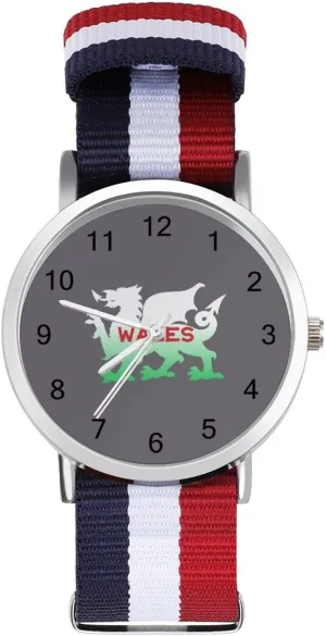 Simple Large Face Watch lineage quit lost-and-found rip Running Workout Work Welsh Dragon Flag of Wales Casual Wrist Watches for Men Women 