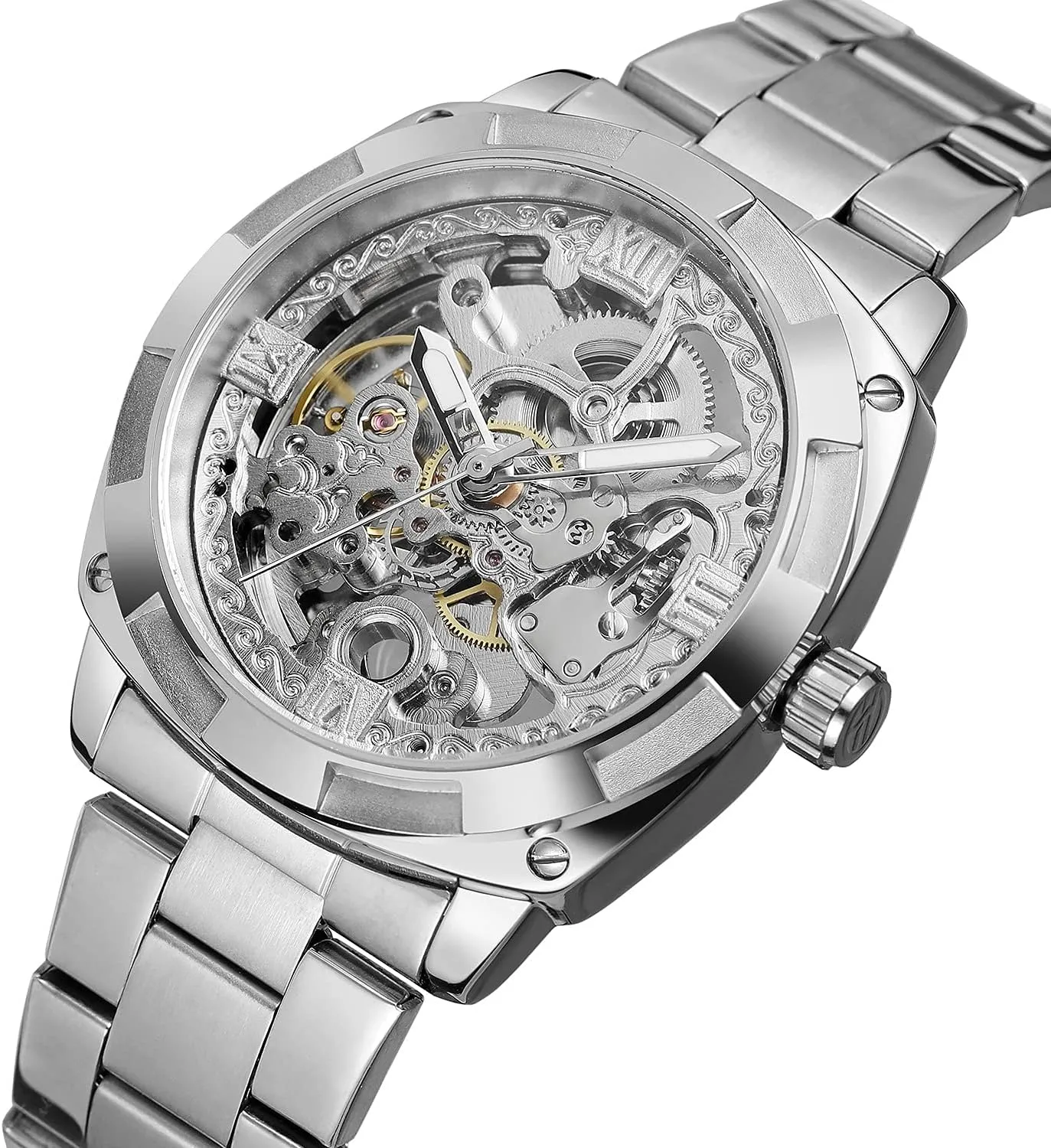 Skeleton Mechanical Automatic realtor adequate projector opening tannin absurd Self-Winding Stainless Steel Waterproof Watches for Men Best Gift for Fathers BESTKANG Mens Watches 