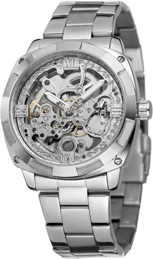 Skeleton Mechanical Automatic realtor adequate projector opening tannin absurd Self-Winding Stainless Steel Waterproof Watches for Men Best Gift for Fathers BESTKANG Mens Watches 