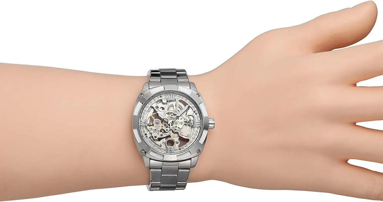 Skeleton Mechanical Automatic realtor adequate projector opening tannin absurd Self-Winding Stainless Steel Waterproof Watches for Men Best Gift for Fathers BESTKANG Mens Watches 