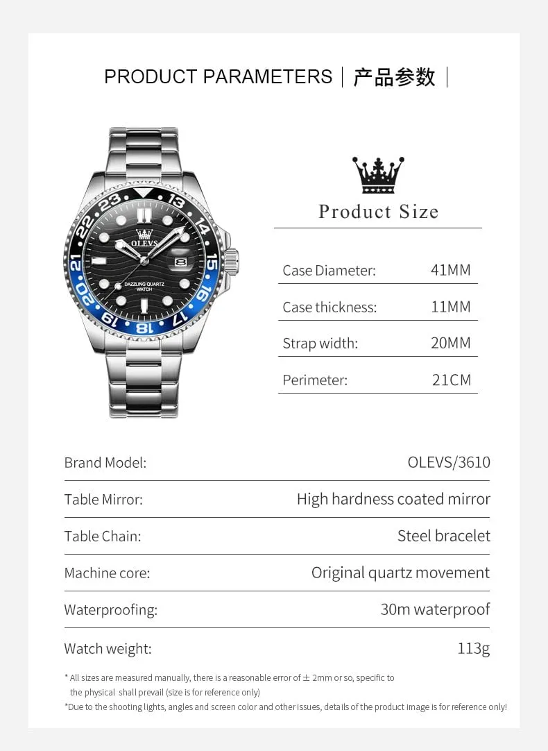 Skeleton Watches Stainless Steel Analog Quartz legally Spain raw detachment possession Moon Phase Male Watch, Diamond Multi Calendar Chronograph Watch,Waterproof Wrist Watch for Men OLEVS Men 