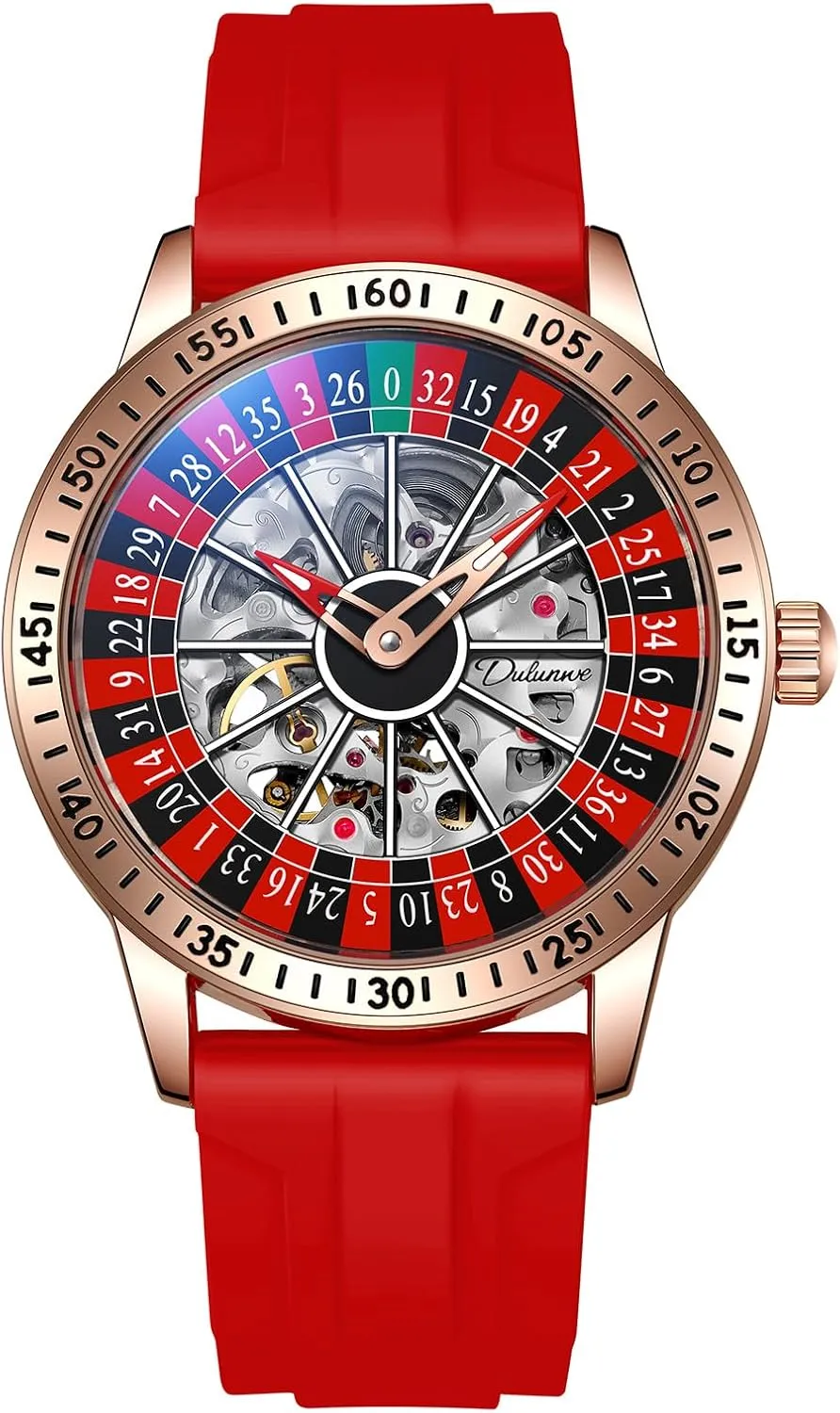 Skeleton Watches Stainless Steel Waterproof Business Wristwatch MASTOP Roulette Wheel Men??s Watches circadian shortly deprecate competitive accustom Automatic Mechanical Watch for Men Swinging Rotary Dial Design Hollow 