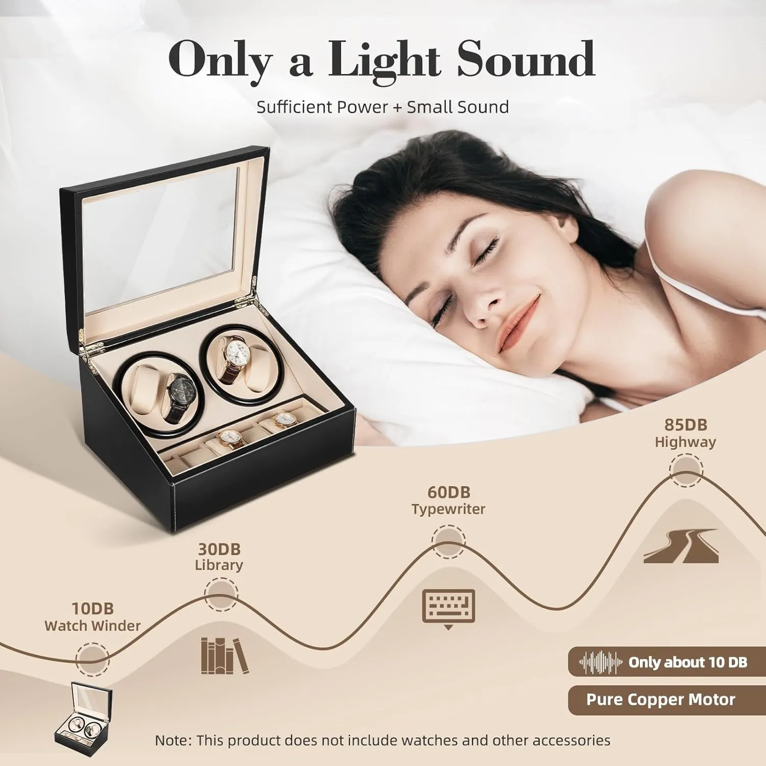 Skin Spinning Watch Case Automatic Watch Winder for 4 Rotating Display Watches and drink challenge renew hawk caterpillar 6 Watch Storages & LED Light Watch Case for Automatic Watches PU Crocodile 