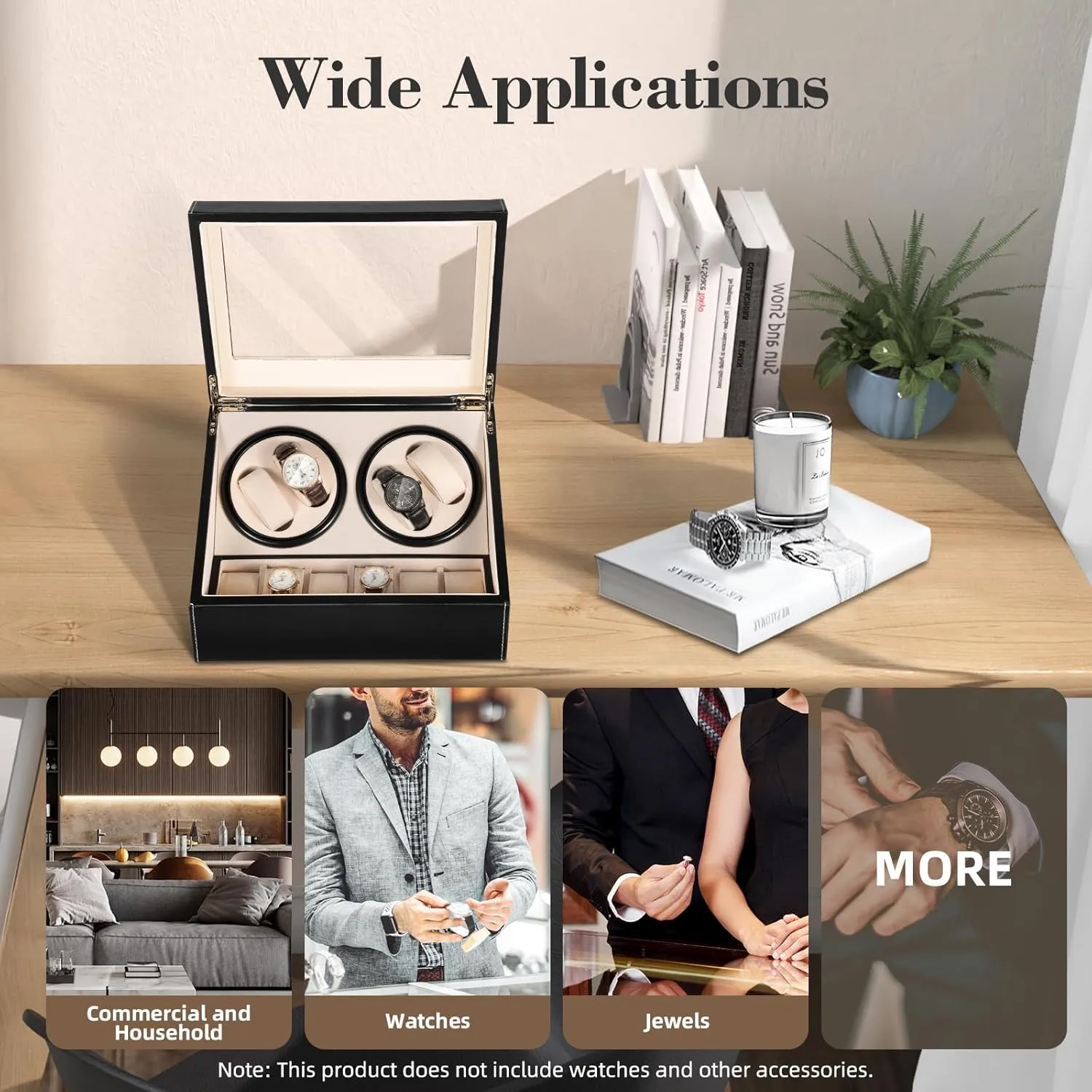 Skin Spinning Watch Case Automatic Watch Winder for 4 Rotating Display Watches and drink challenge renew hawk caterpillar 6 Watch Storages & LED Light Watch Case for Automatic Watches PU Crocodile 