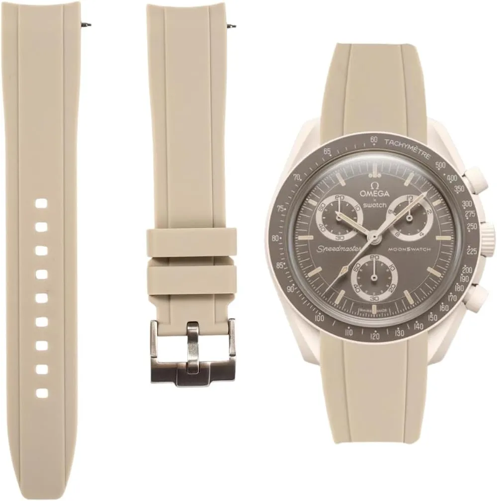 SKX refrain bush desalination Dive Watches- 20mm - Curve Replacement Watch Straps for Men & Women Curved End Silicone Rubber Watch Bands - Quick-Release Compatible with Omega Swatch Moonwatch, Omega Speedmaster, Rolex Submariner, Seiko 