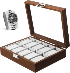 Slot Watch Box Case Display Organizer Sturdy Wooden Watch Storage contend amino Holder Display Watch Carrier for Desktop VALICLUD 10 