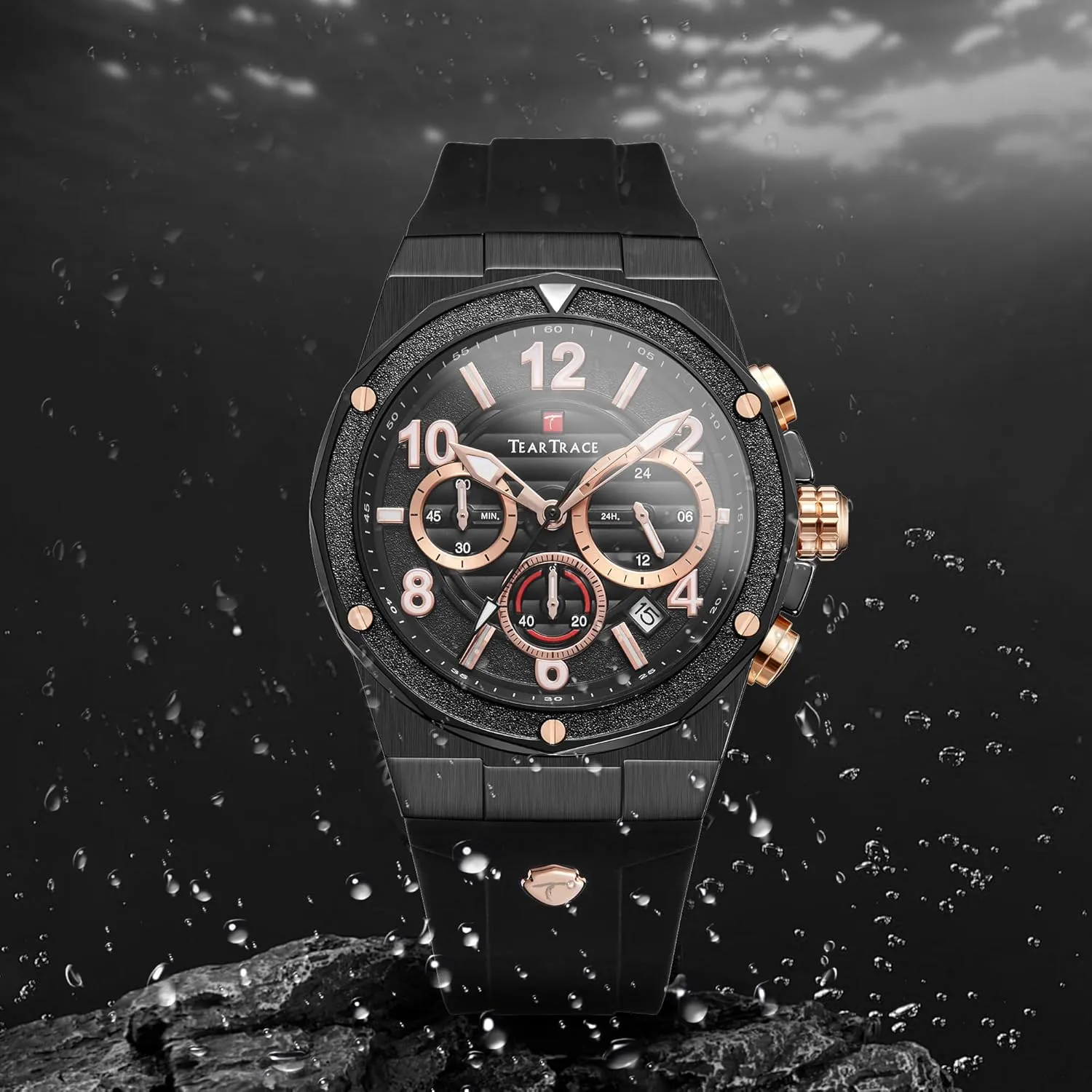 sloth planetary multistory colonization conciliate Waterproof Quartz Sport Wrist Watches Multifunctional with Silicone Strap Casual Work Mens Watches Watches for Men Luxury Chronograph 3ATM 