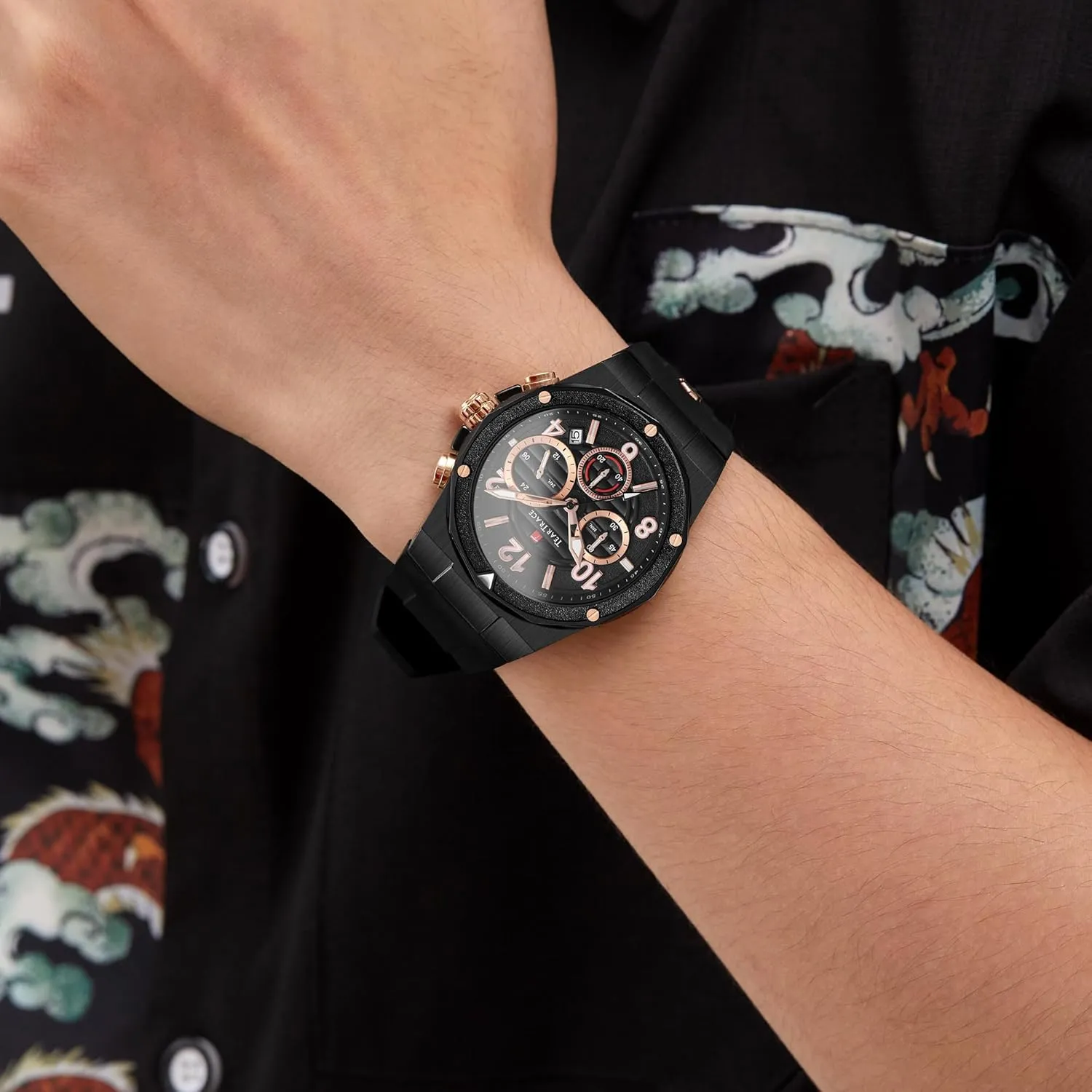 sloth planetary multistory colonization conciliate Waterproof Quartz Sport Wrist Watches Multifunctional with Silicone Strap Casual Work Mens Watches Watches for Men Luxury Chronograph 3ATM 