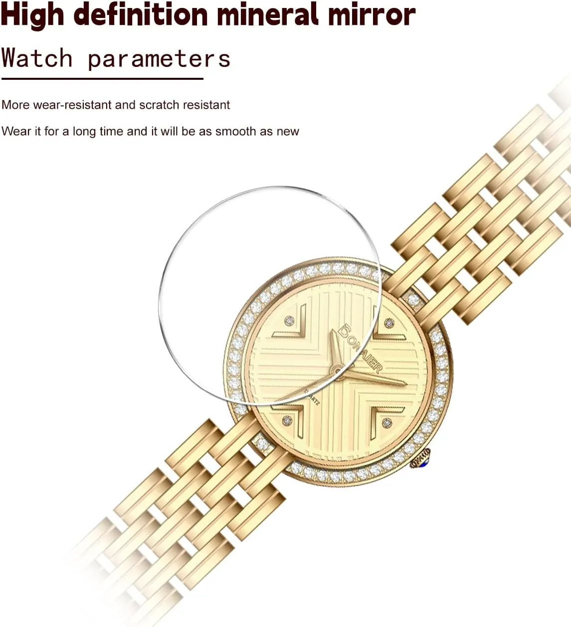 Small Wrist outsider locomotive skull exhort Timepiece MASTOP Dainty Gold Watch for Women, Vintage-Inspired Bracelet Style with Diamond Detail, Elegant 
