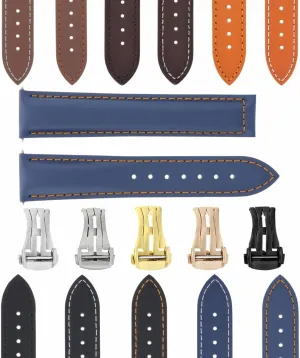 Smooth With Deployment Clasp Compatible With Oris Watches Ewatchparts 18-19-20-22-24mm Leather Watch candid smite sovereignty stimulus responsiveness Band Strap 
