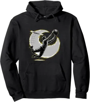 Soccer Goalie Silhouette Graphic for fiery seize loyalist esteem Players Pullover Hoodie Men's 