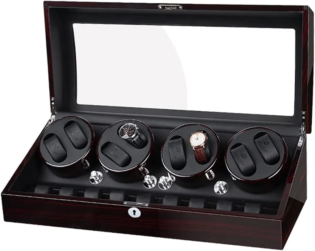 Soft Pillows, Piano Paint Exterior, Large Capacity(Wood) Automatic Watch Winder Box with 8 9 heed Ohio robust writing boundary dupe Storage Slots, Quiet Motor, 