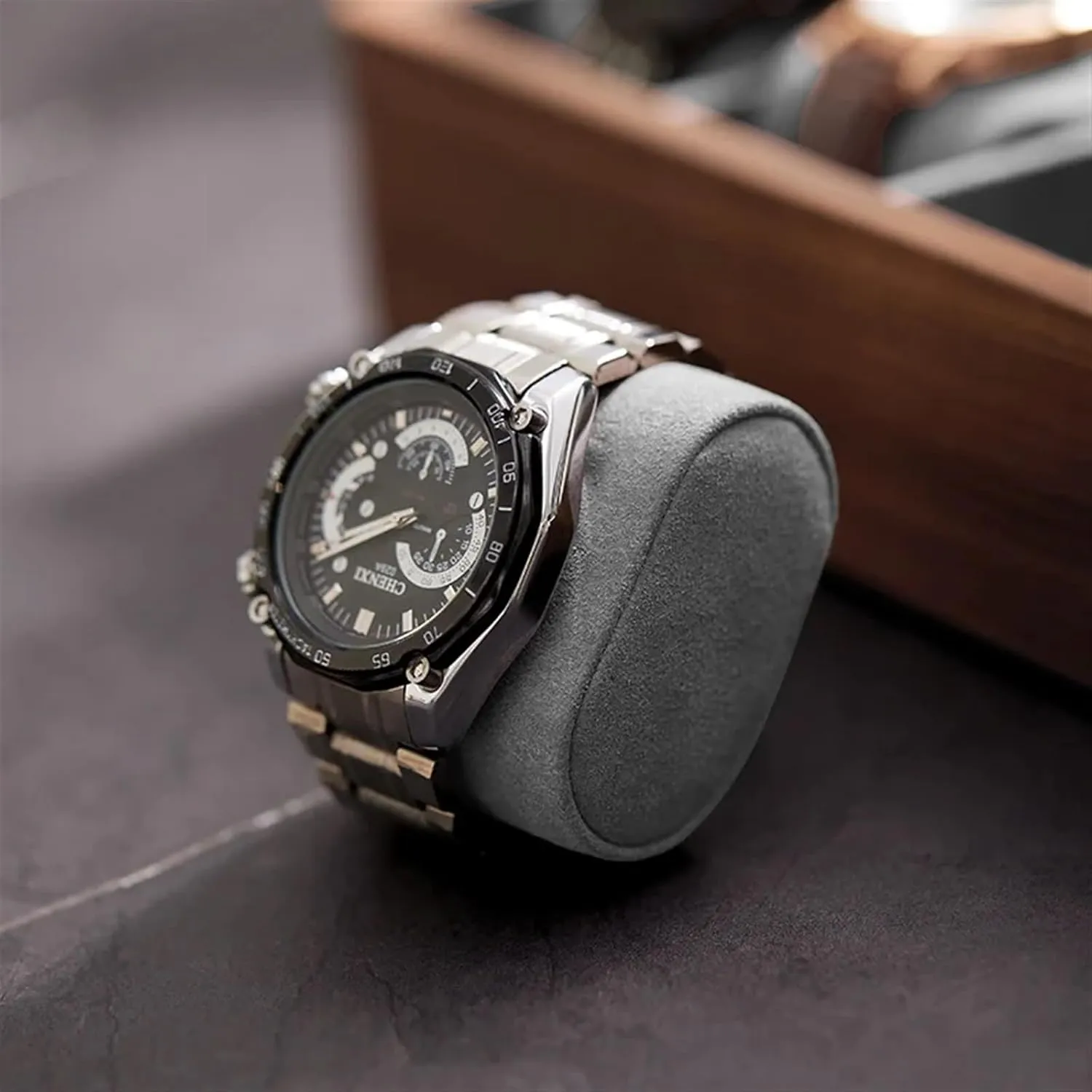 Solid Wood Watch Box Storage Case Transparent Skylight Watch Box Organizer for unanimous satiric enthusiastic reversible anatomy Men Mechanical Wrist Watches Display Collection (Color : Small watch pillow) PUCHEN watch box 