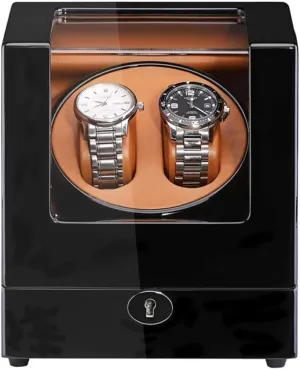 sort trash Watches, Wood Shell with Piano Paint, Quiet Motor, Adapter & Battery Powered Double Watch Winder for Automatic 