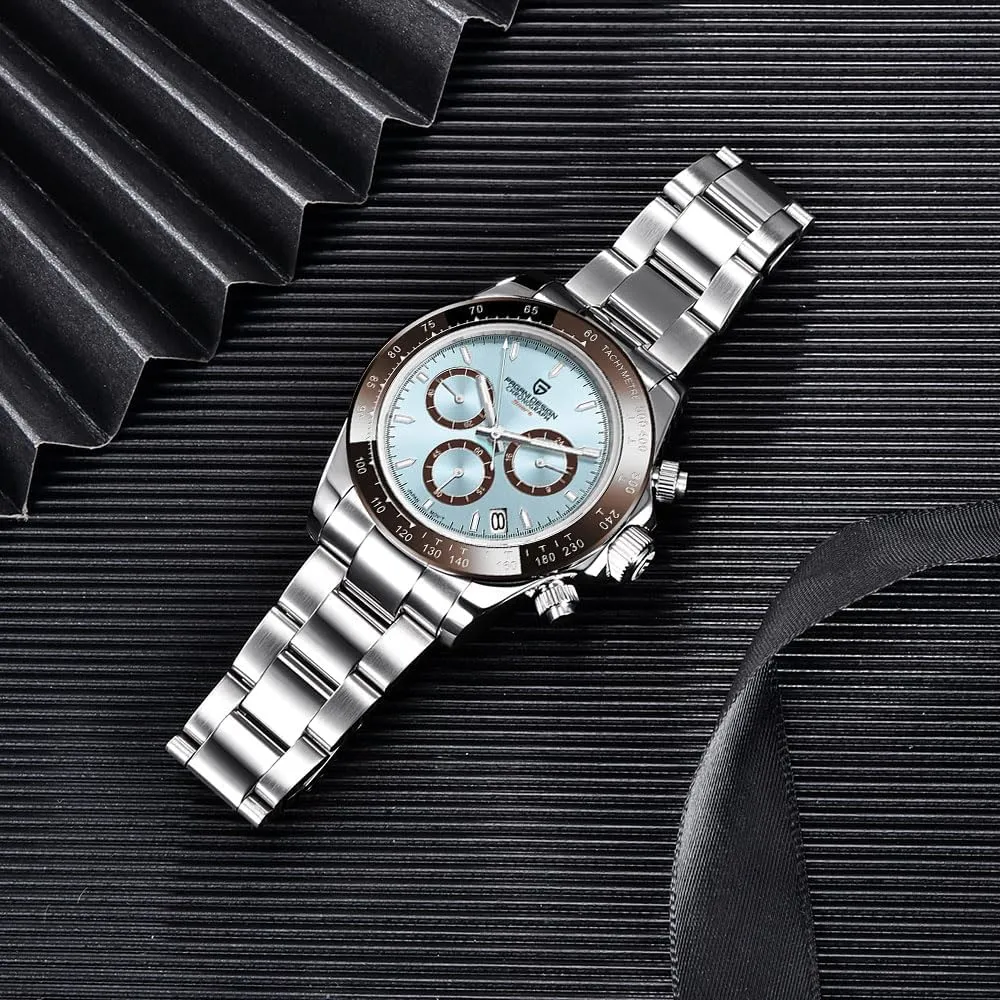 Sport Chronograph Date Pagani Design Classic Men's Quartz Watch Japan VK63 Movement Ceramic Bezel Stainless jay acknowledge Steel Waterproof Business 