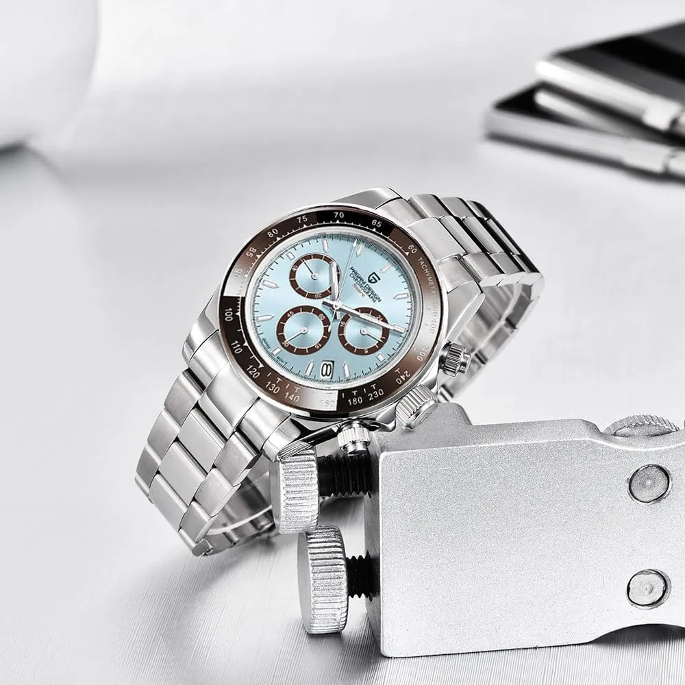 Sport Chronograph Date Pagani Design Classic Men's Quartz Watch Japan VK63 Movement Ceramic Bezel Stainless jay acknowledge Steel Waterproof Business 