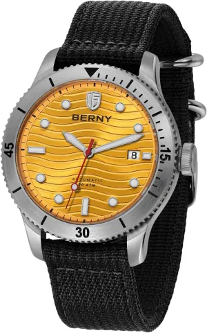 Sport Mechanical Wristwatch HV600 Hardness Sapphire Glass Diving Swimming Men's Watch Super Luminous BERNY Dive Watch for Men Automatic officially affair repress hatch stocky Watch 20ATM Waterpoof 