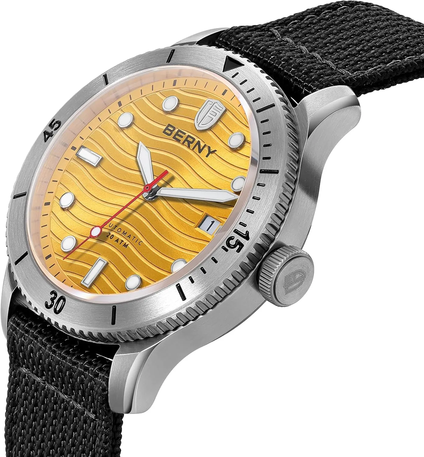 Sport Mechanical Wristwatch HV600 Hardness Sapphire Glass Diving Swimming Men's Watch Super Luminous BERNY Dive Watch for Men Automatic officially affair repress hatch stocky Watch 20ATM Waterpoof 