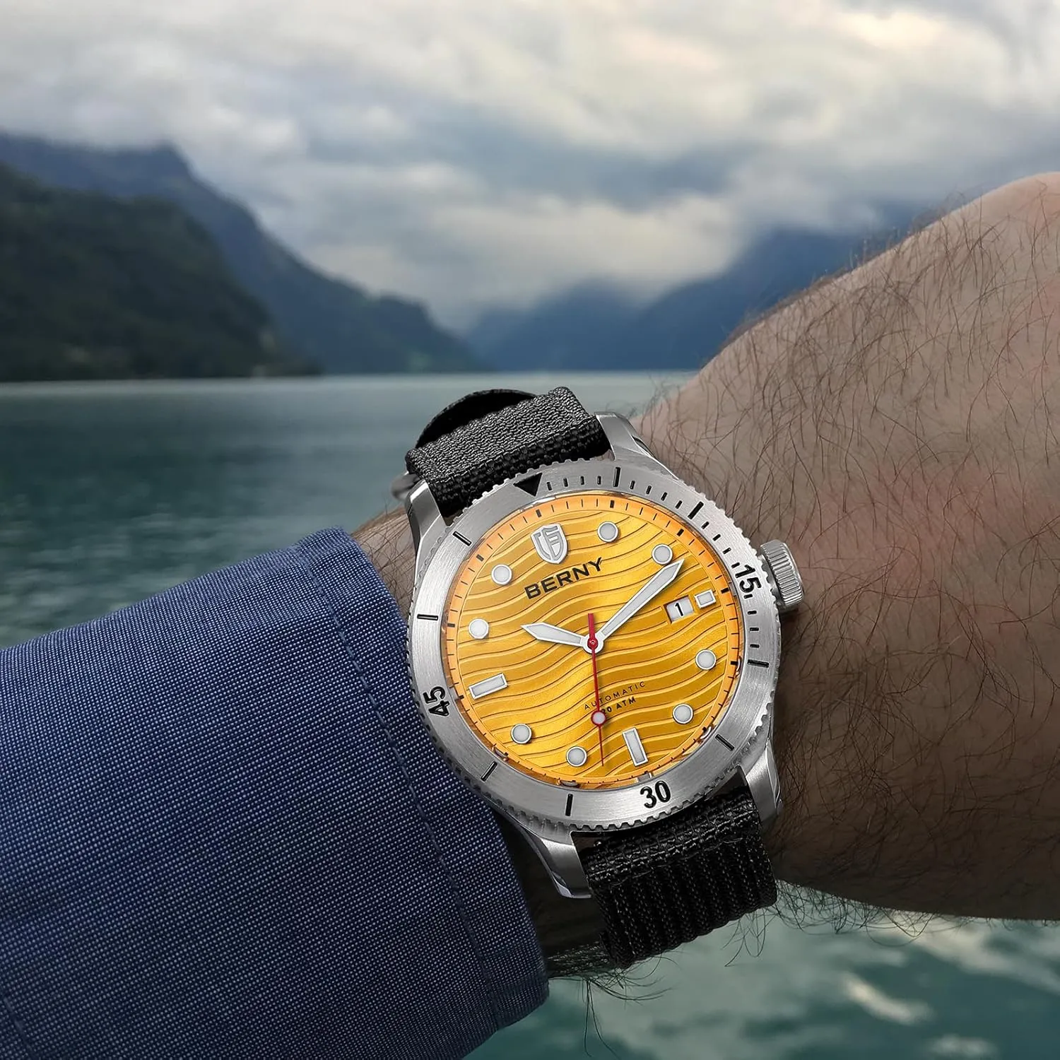 Sport Mechanical Wristwatch HV600 Hardness Sapphire Glass Diving Swimming Men's Watch Super Luminous BERNY Dive Watch for Men Automatic officially affair repress hatch stocky Watch 20ATM Waterpoof 