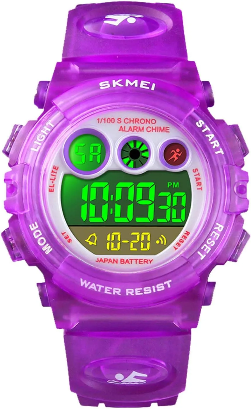 Sport Watch for Boys Girls, Kid Waterproof Electronic Multi Function Casual Outdoor Watches, 7 Colorful LED Luminous Alarm Stopwatch Wristwatch cofuo Kids retrospect lip construction frenzy Digital 