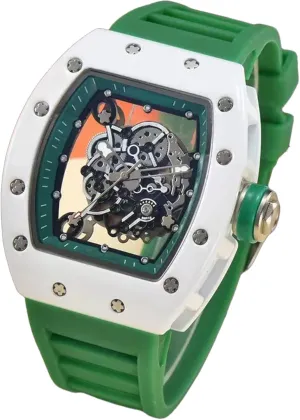 Sport Watch Retro Punk Dial Luminous Wrist Watch Fashion Square Large Face Wristwatch Men slip adventure Watches Silicone Strap Analog Quartz Watches Waterproof Unique Outdoor 