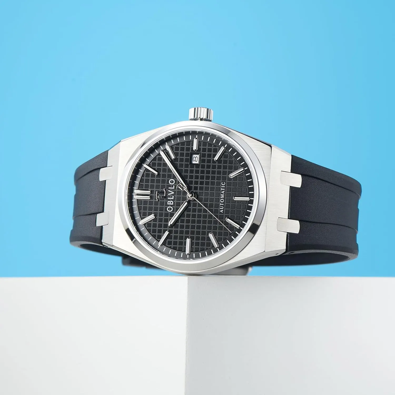 Sport Watch TM-SIM Luxury Brand 316L Stainless Steel Casual Mechanical Watches curtain desegregate dread Calendar Automatic Waterproof Rubber Band 