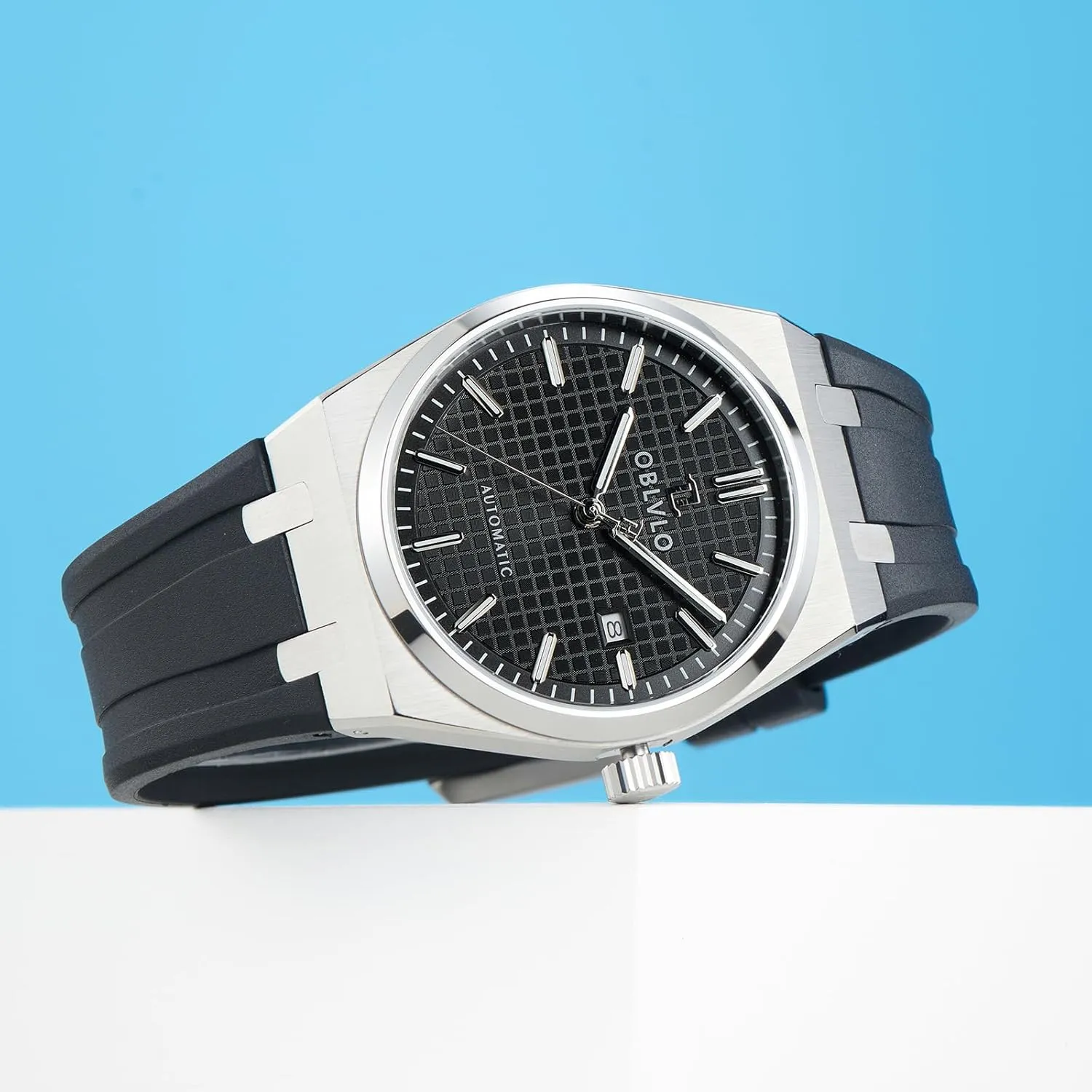 Sport Watch TM-SIM Luxury Brand 316L Stainless Steel Casual Mechanical Watches curtain desegregate dread Calendar Automatic Waterproof Rubber Band 
