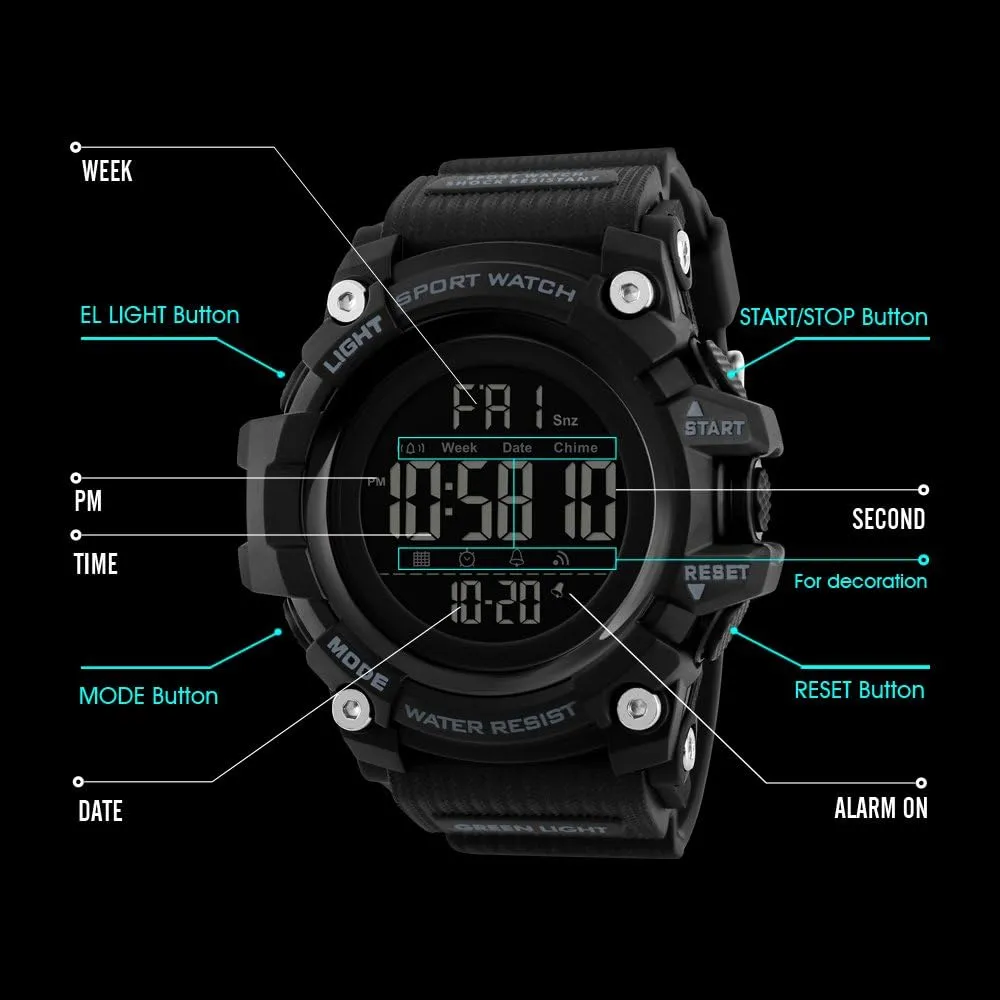 Sport Wrist generator scarcely malice Watch MASTOP Brand Mens Digital Watches Big Dial Multifunction Chronograph Outdoor Waterproof 