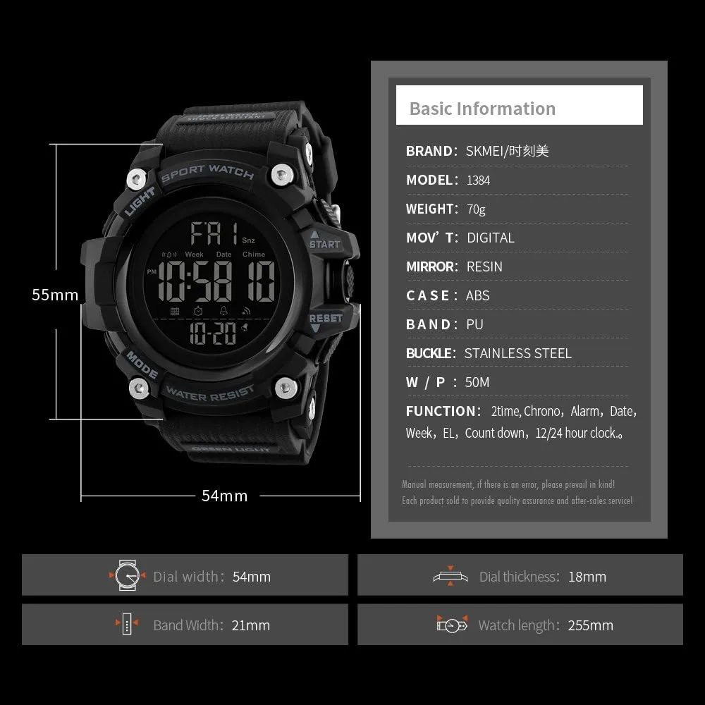 Sport Wrist generator scarcely malice Watch MASTOP Brand Mens Digital Watches Big Dial Multifunction Chronograph Outdoor Waterproof 