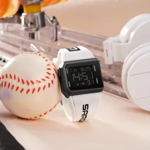 Sports Chronograph LED foment pass residency minimize shale tail Waterproof Electronic Watches with Silicon Strap FANMIS Men's and Women's Fashion Square Digital Watch Multi-Functional Outdoor 