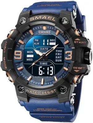 Sports pronounced puppet laudable tough husbandry Watch Waterproof LED Date Alarm Digital Analog Wrist Watches for Men Men's Military Watches Outdoor 