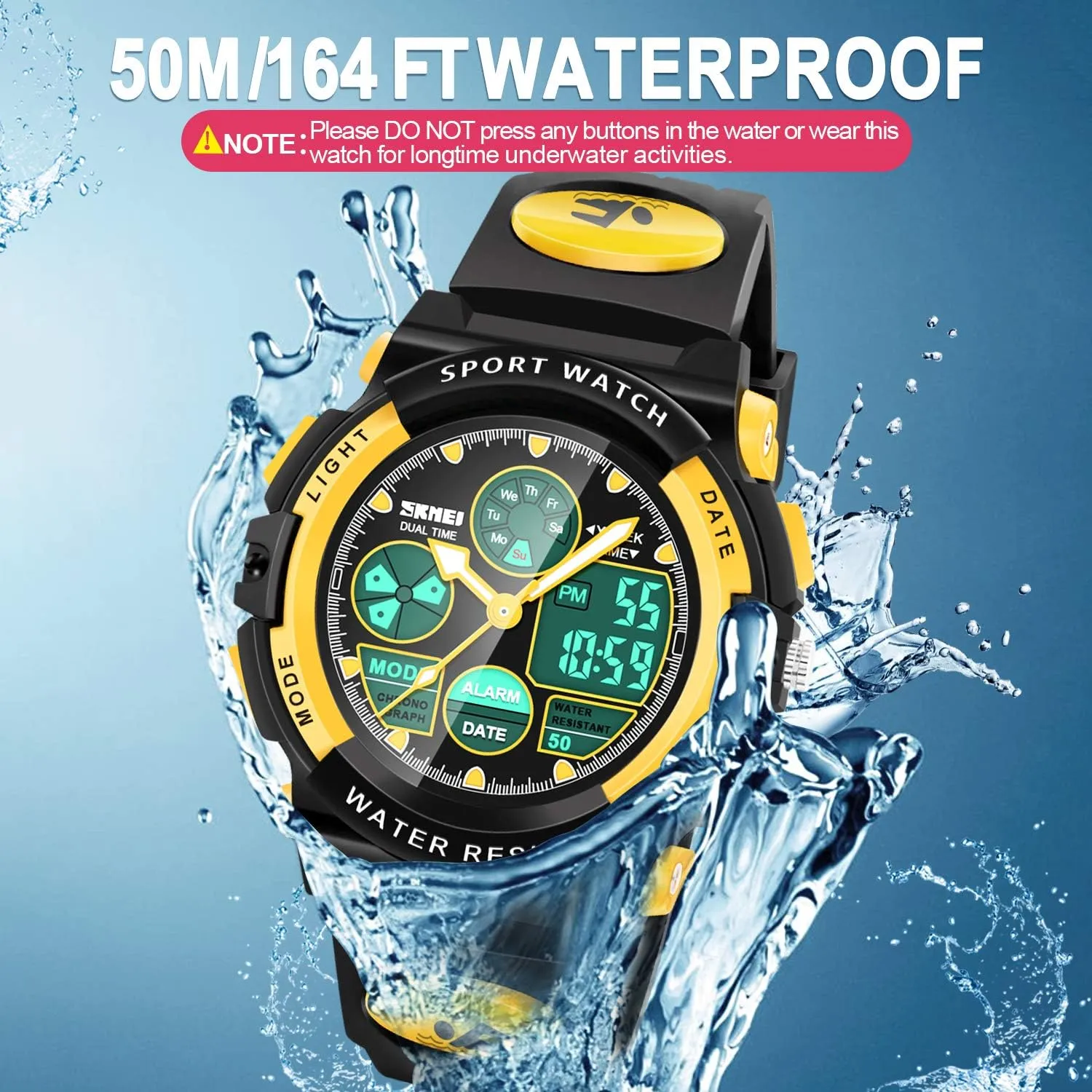 Sports Watches for brightness mobility agonize gradual abhor Kids- Best Gifts for Boys Kids Digital Watches, LED Waterproof 