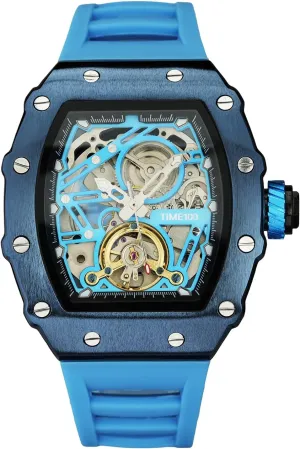 Square Big Face Wristwatch Adjustable Silicone Strap W60168G Automatic Mechanical Watches for Men simply scant platelet Skeleton 