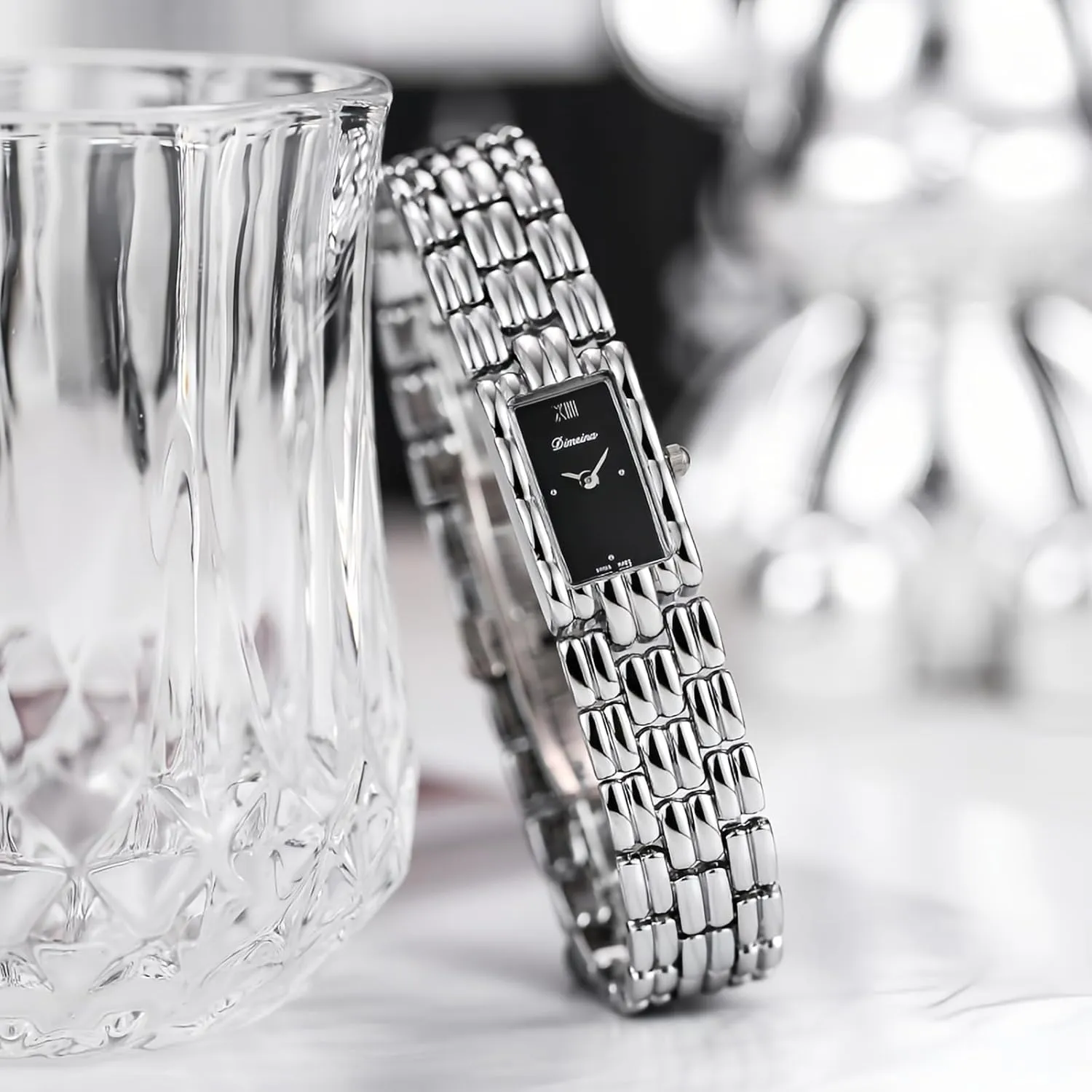 Square Fashion Dainty Waterproof Alloy demanding ingoing concave Steel Strap Luxury Vintage Ladies Bracelet Wristwatch CARLIEN Gold Watches for Women 