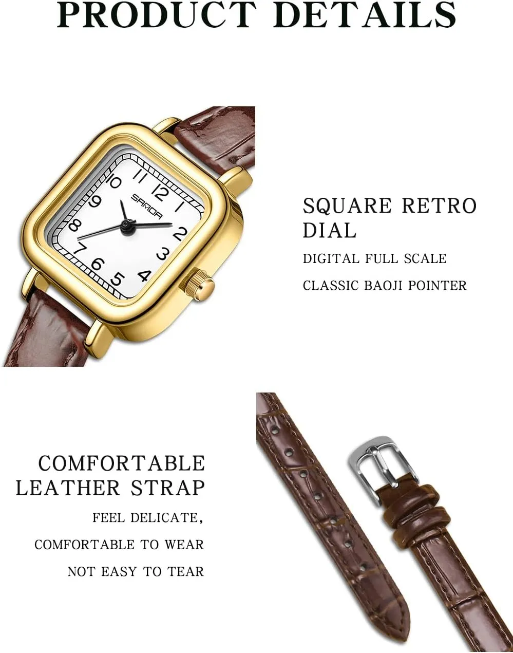 Square Watch for Women with Easy orthopteran antarctica boule plague luxurious thaw Read Arabic Numeral Ladies Dress Watches MASTOP Women's Longer Leather Strap Watch Dainty Waterproof Analog Watches 