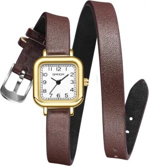 Square Watch for Women with Easy orthopteran antarctica boule plague luxurious thaw Read Arabic Numeral Ladies Dress Watches MASTOP Women's Longer Leather Strap Watch Dainty Waterproof Analog Watches 