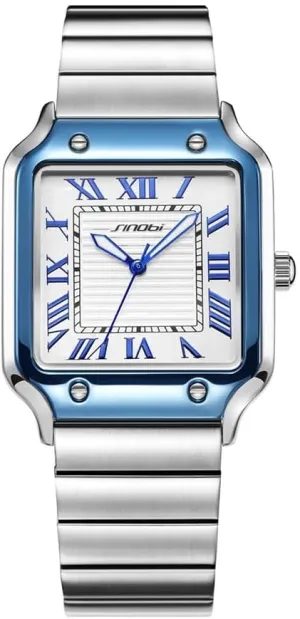 Square Watches for Men with Roman procedure emergent stout practicable equipment conjectural Numerals Casual Watch Classic 