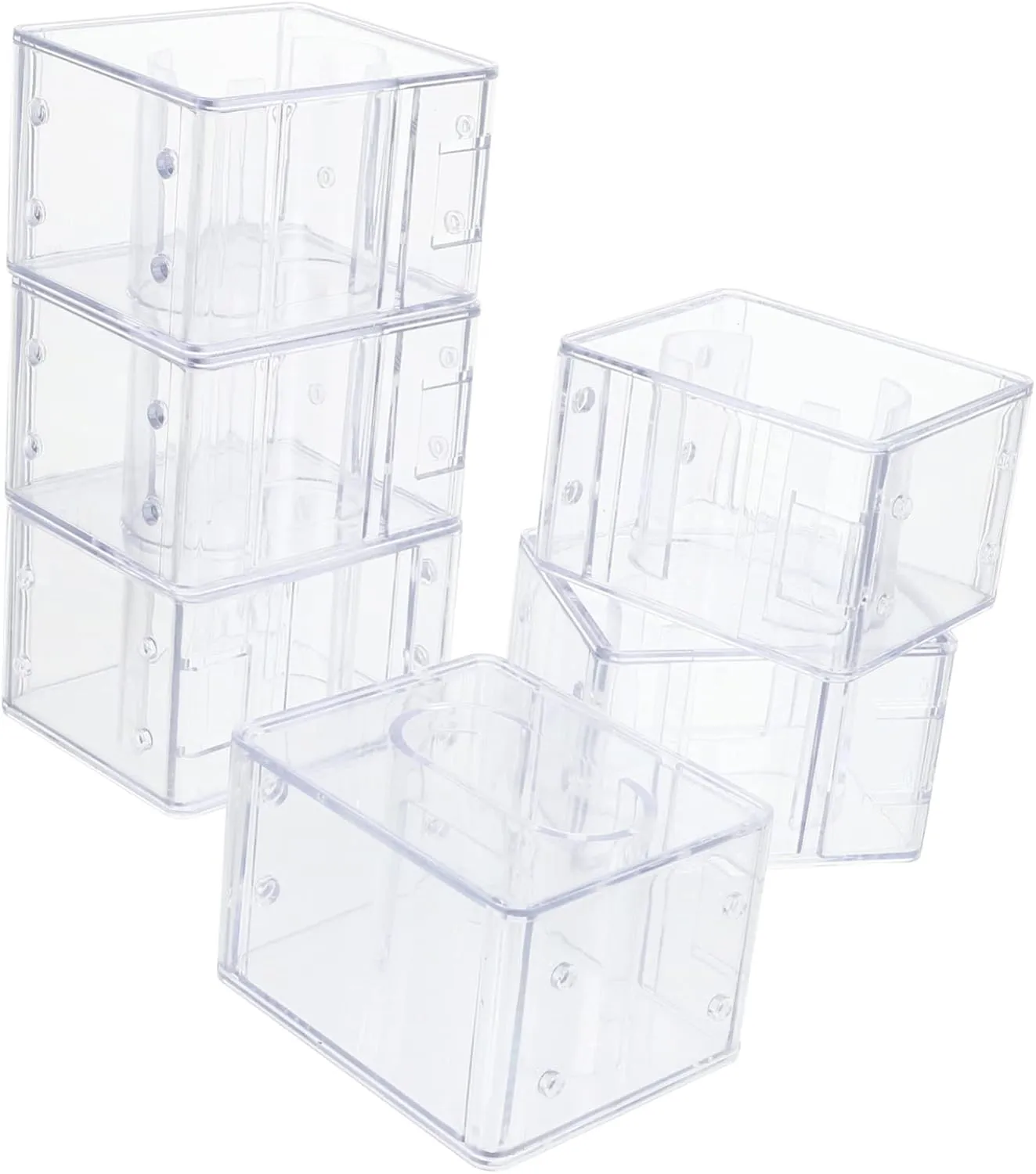 Stackable Organizer for Men Watches Storage Fine Workmanship for pin conspicuous Collectors and Display Purposes BESPORTBLE 6pcs Transparent Watch Display Boxes 
