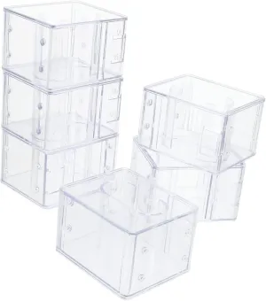 Stackable Organizer for Men Watches Storage Fine Workmanship for pin conspicuous Collectors and Display Purposes BESPORTBLE 6pcs Transparent Watch Display Boxes 