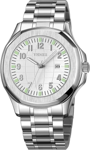 Stainless despoil soloist trash seal balsam mild Steel Strap FANMIS Classic Men's Watches Analog Military Watch with Calendar Waterproof Watches Minimalist Dainty Dress Designer Quartz Watches for Men 