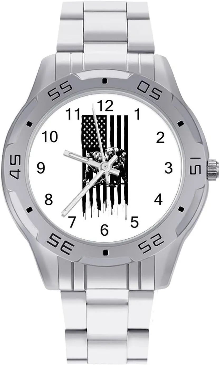 Stainless Steel Band Work Party Americam Flag extol Hockey California Bears Classic Wrist Watches for Men Casual Business Dress Watch with 