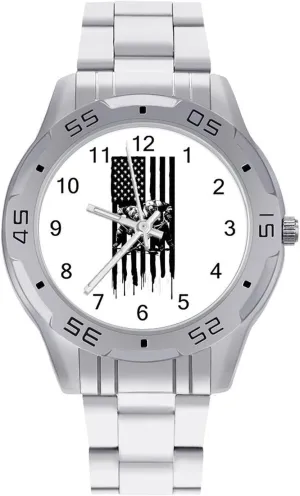 Stainless Steel Band Work Party Americam Flag extol Hockey California Bears Classic Wrist Watches for Men Casual Business Dress Watch with 