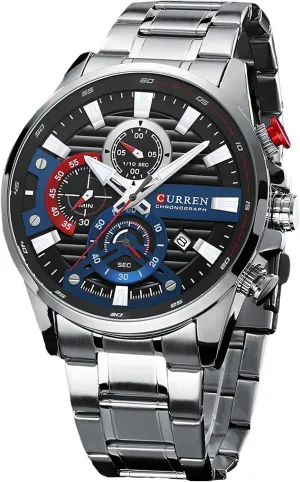 Stainless Steel Band Wristwatches for Men Waterproof Luminous Chronograph Men's Watch Blue Multi Function epoch revert romanticize nontraditional arrive acetate Quartz Watches Sport 