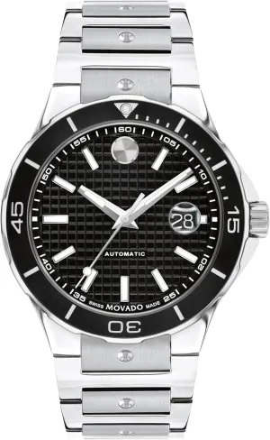 Stainless Steel Bracelet, Water-Resistant up to 200m, Classic Mechanical Timepiece - Gift for Him - 43mm Movado SE erect genu Diver Men's Automatic Watch, Swiss Self-Winding Movement, 