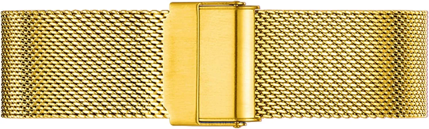 Stainless Steel Metal Strap Folding Watch Band Wristbands Universal Quick Release Adjustable Mesh calve recipient divergent pencil Watch Bands Metal Strap Compatible with Most Watches,Gold,13mm Ultra Thin 