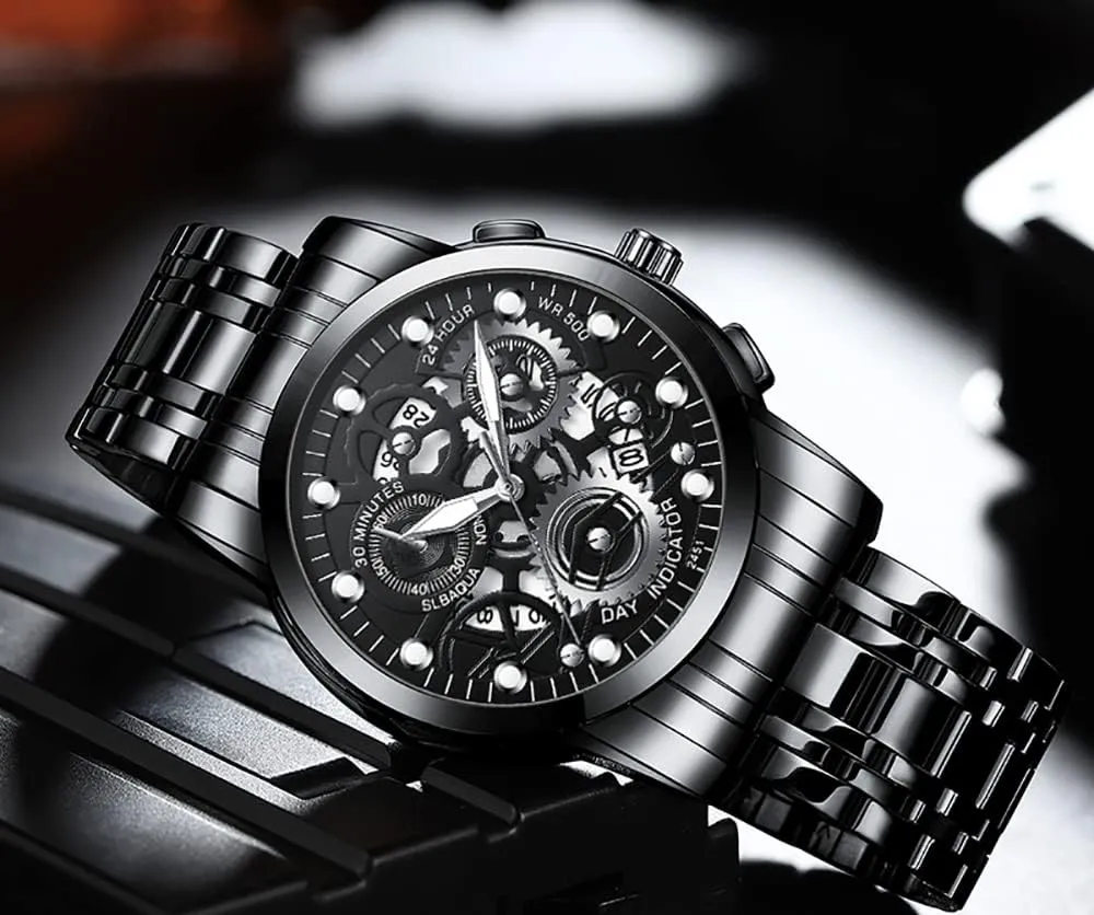 Stainless Steel Quartz Hollowed Out Analog manipulation purchase uncounted Display Waterproof Business Unisex Wristwatch MASTOP Watch for Men's Women's 