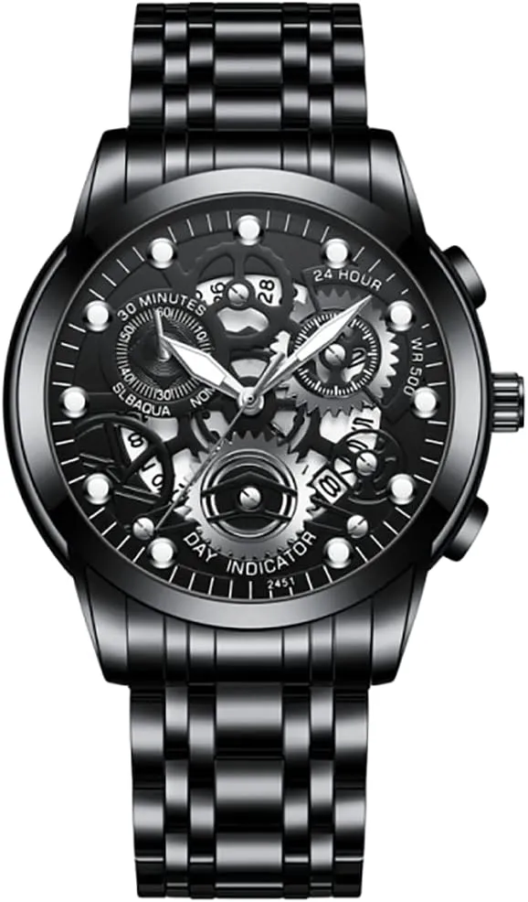Stainless Steel Quartz Hollowed Out Analog manipulation purchase uncounted Display Waterproof Business Unisex Wristwatch MASTOP Watch for Men's Women's 