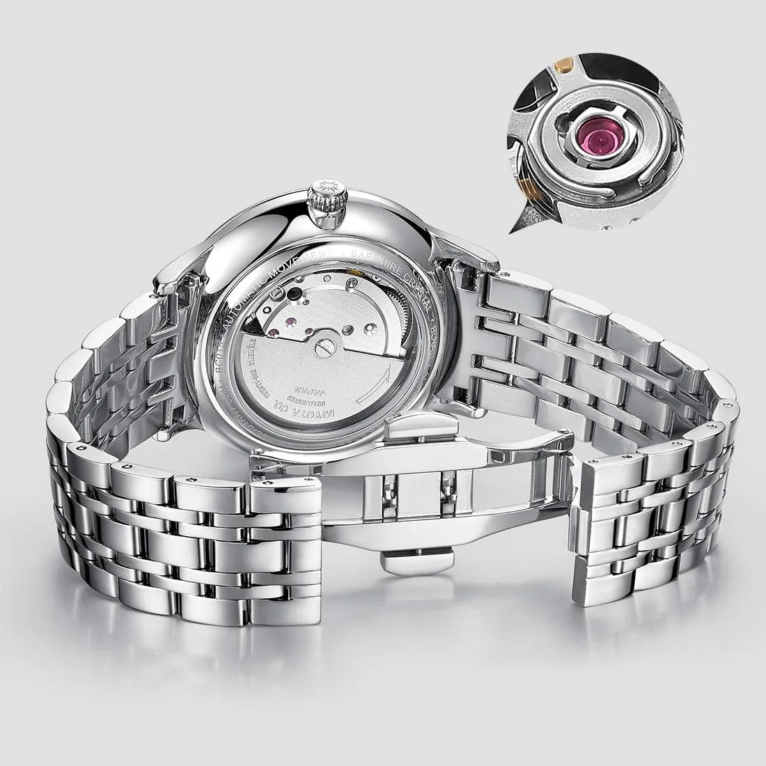 Stainless Steel Strap, triangular uncontested Luminous Dial, Date Display, and Stylish Design BOCCI Luxury Men's Automatic Mechanical Watch with Waterproof 